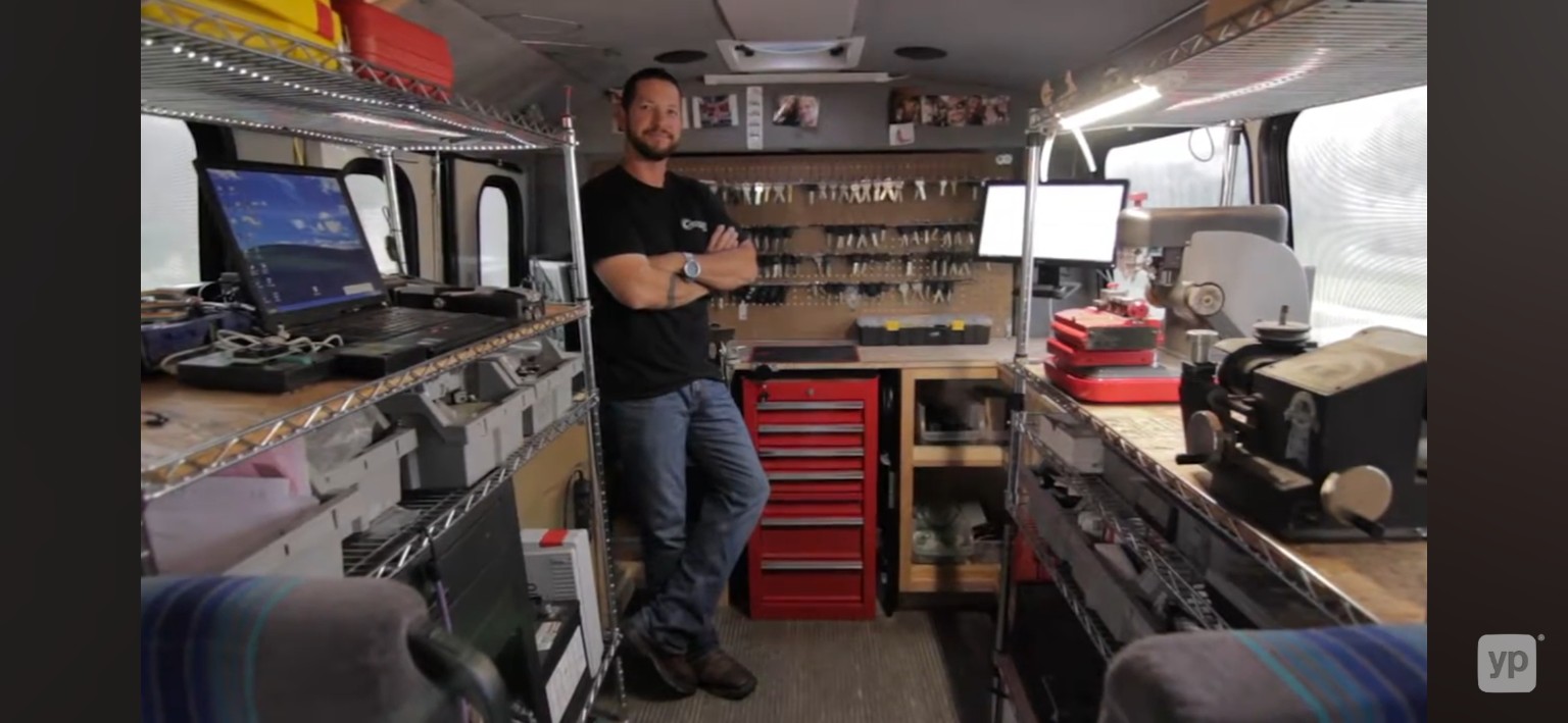 Cutting Edge Lock & Key locksmith inside a fully equipped mobile workshop